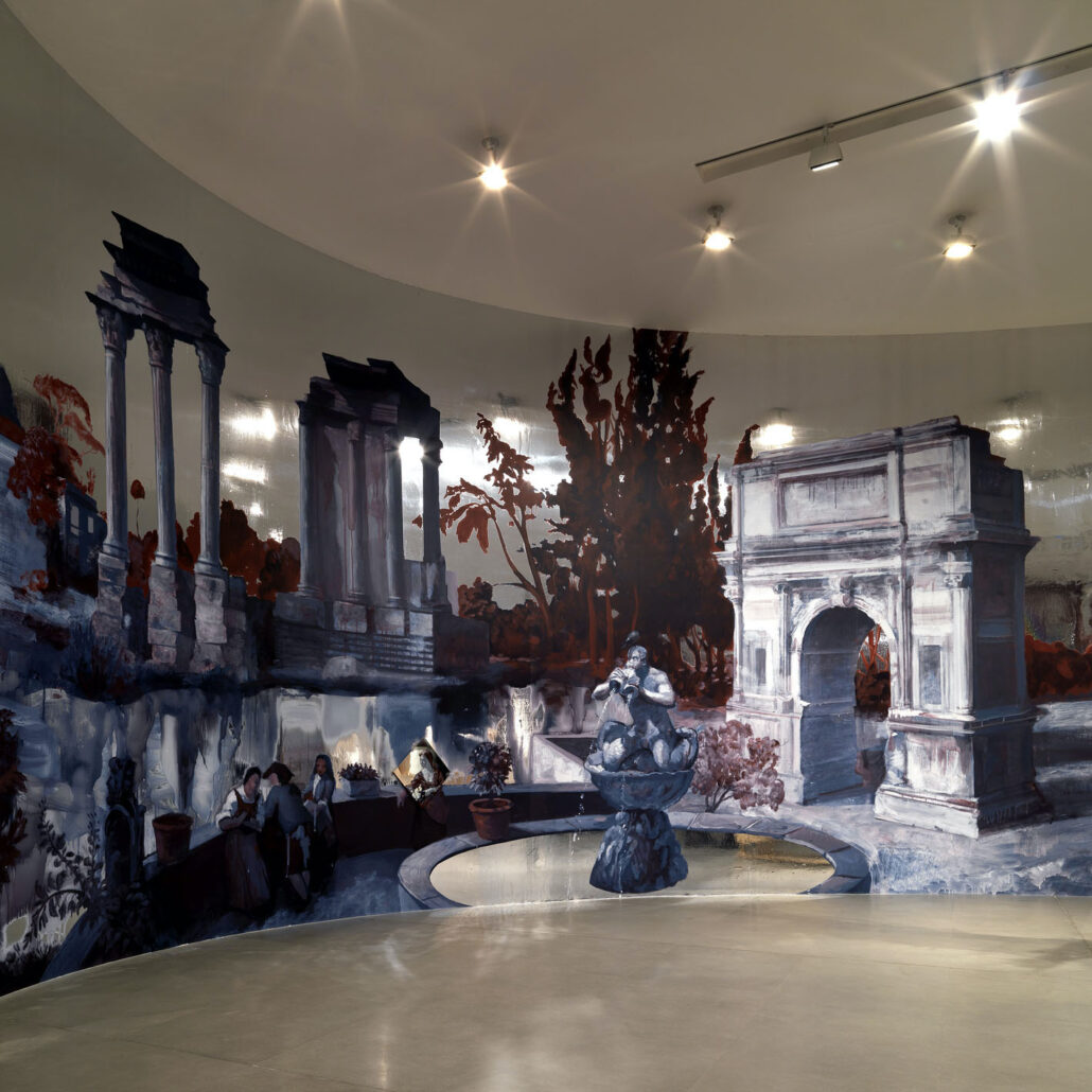 Grafica allestimento produzione e stampa Riproduzione e Allestimento dell'opera di Rachel Feinstein presso la Gagosian Gallery di Roma