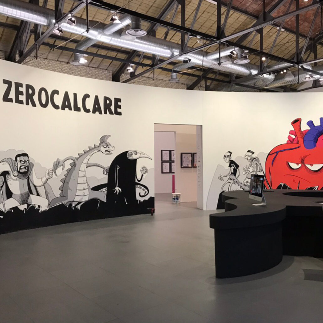 Grafica allestimento produzione e stampa Allestimento con stampe su wall paper - Mostra Zerocalcare